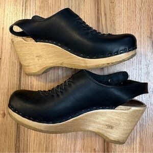 No. 6 Amara Sling Back Wedge Clogs on High Heel 39